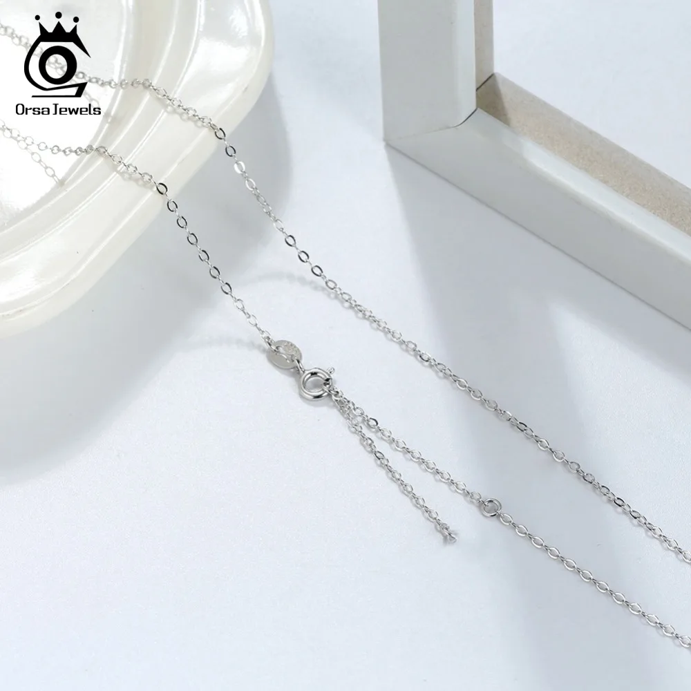 ORSA Jewels, Классическая Базовая цепочка, 925 пробы, серебряная застежка-Омар, регулируемое ожерелье, цепочка, модное ювелирное изделие SC08