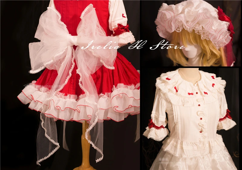 {Stock}Flandre Touhou Project Косплей Flandre Scarlet Карнавальный Костюм Платье Женская