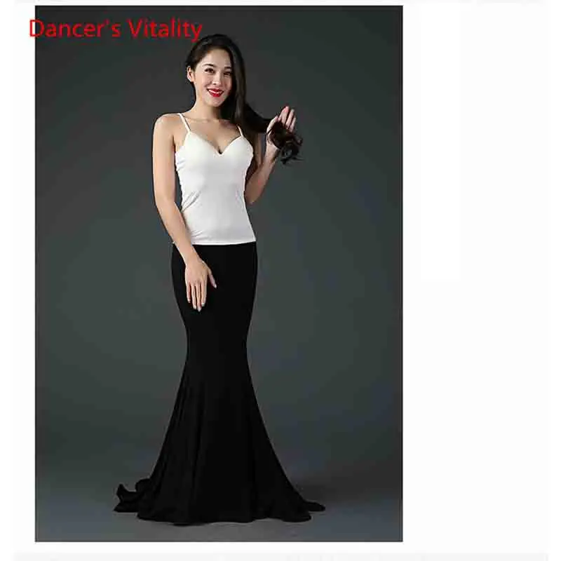 Fashion Latin Dance Women Practice Slim Fit Top Performance Bottoming Vest Rumba Salsa Tango Cha Samba Cut out Clothes | Тематическая
