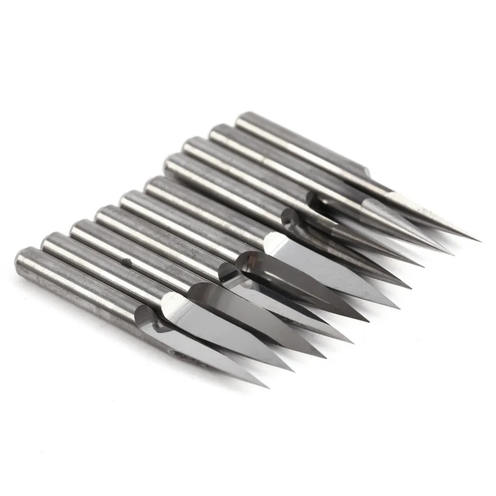 

10pcs 3.175mm(1/8) 10Degree 0.1mm 0.2mm 0.3mm 0.4mm Carbide Engraving Bits CNC Router Tool for PCB board V shape cutter