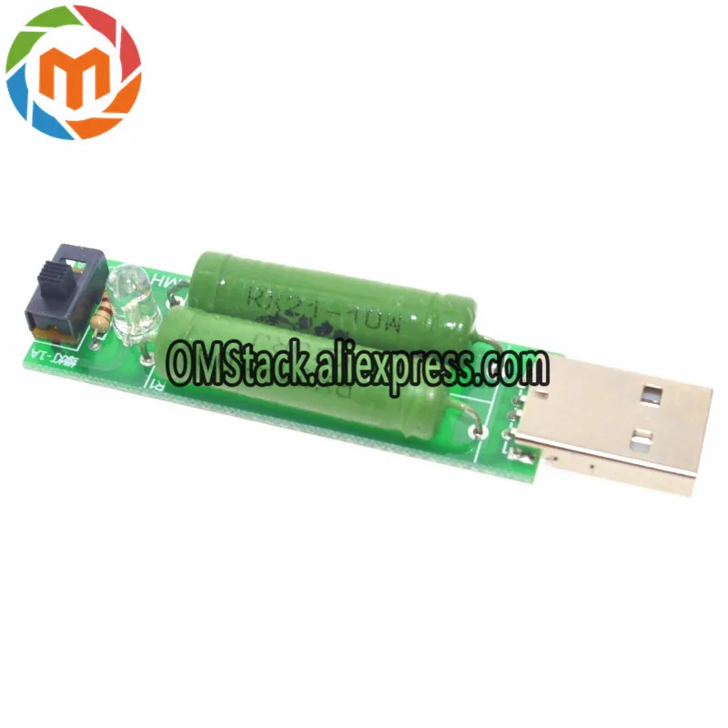 USB mini разряда нагрузочный резистор 2A/1A с коммутатором 1A зеленый светодиод 2A