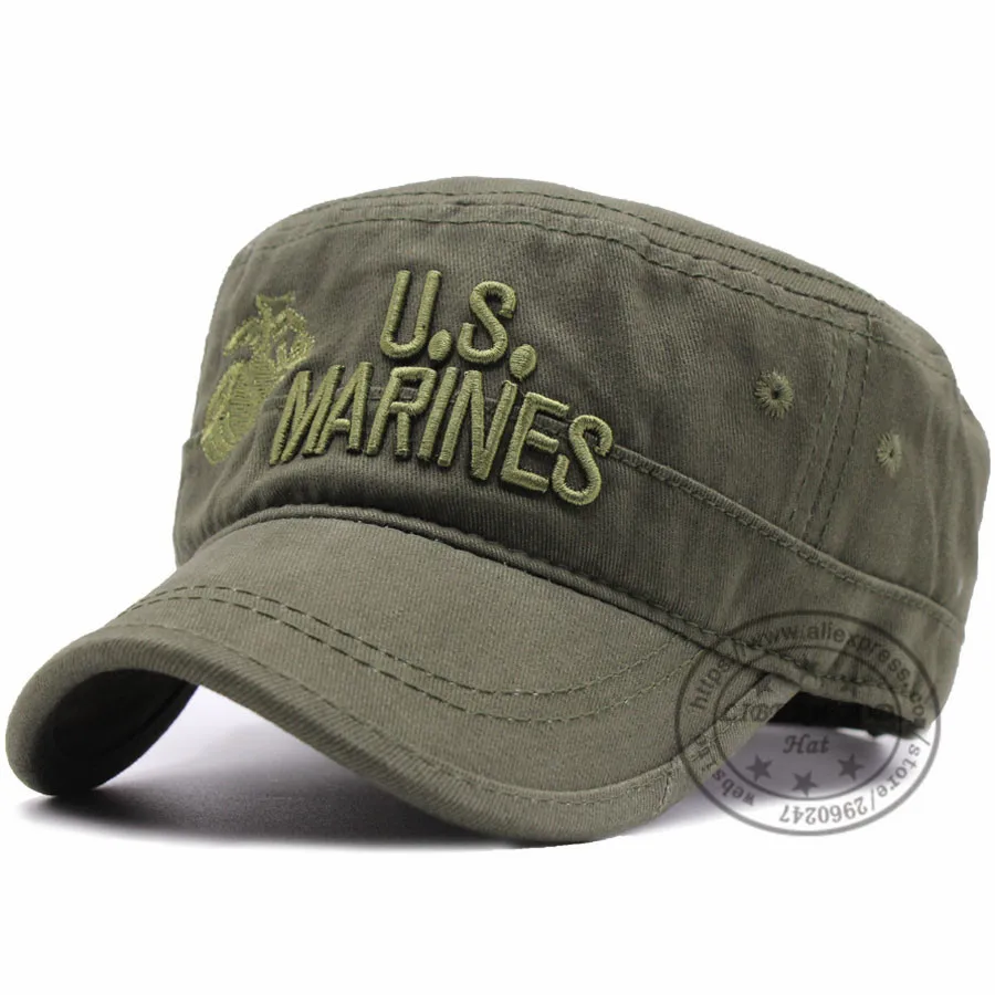 army green LIBERWOOD США морской пехоты США Corps бейсболка шапка морской пехоты США камуфляжные кепки снепбеки Для мужчин хлопок шляпа ВМС США вышитые шляпы Кепки - Цвет: army green