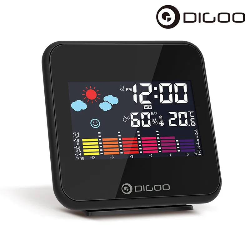 Digoo DG C15 Цифровая беспроводная подсветка прогноз погоды будильник часы USB