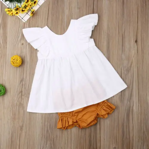 Комплекты летней одежды для новорожденных девочек Полосатое платье с рукавами