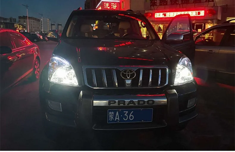 Автомобильный Стайлинг для Toyota 2003-2009 Prado светодиодный светодиодные дневные ходовые огни на передних фарах HID фара ангел глаз биксенон двойной луч аксессуары для фар