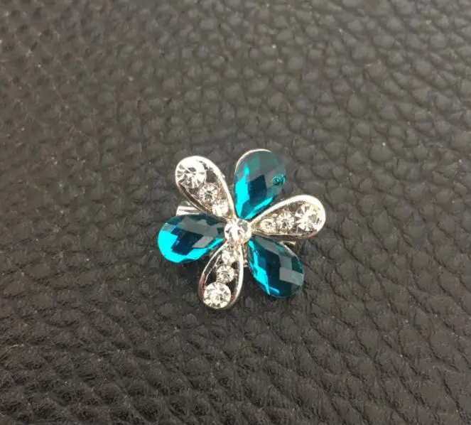 silver blue Маленькие милые лепестки брошь с малой Заколкой акриловая брошь мусульманский Сплав Брошь Кнопка ювелирные изделия - Окраска металла: silver blue