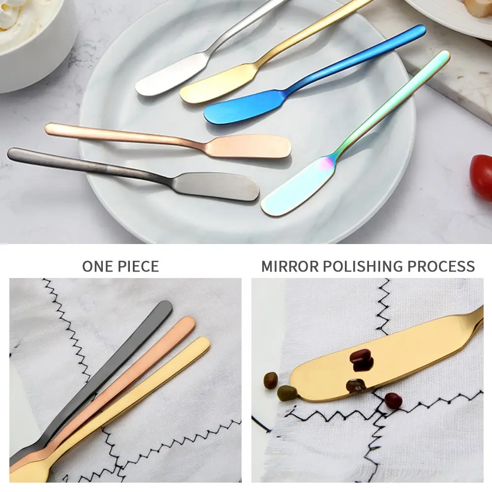 6/4 pcs/set 304 Stainless Steel Butter Knife Cheese Dessert Jam Spreaders Cream Gold Black Rose Knifes Western Cutlery | Дом и сад
