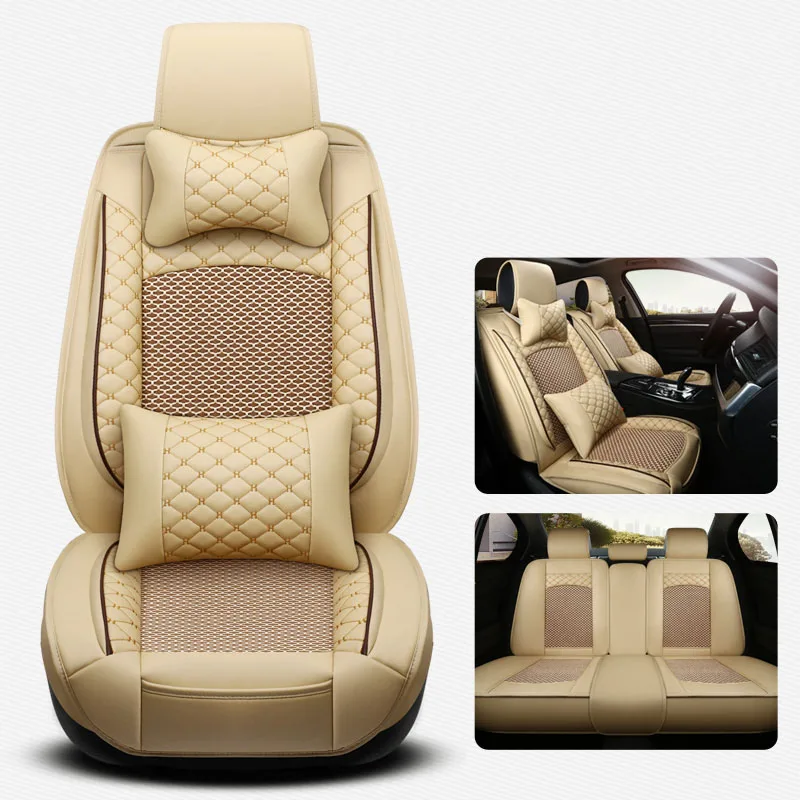 Кожа и шелк льда автокресло крышки автомобили Чехлы для daewoo Мюссо nexia Nubira Racer gentra