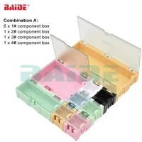 9pcsset original component storage box 1 2 3 4 ic components boxes smt smd wen tai boxes combination plastic case 20setlot