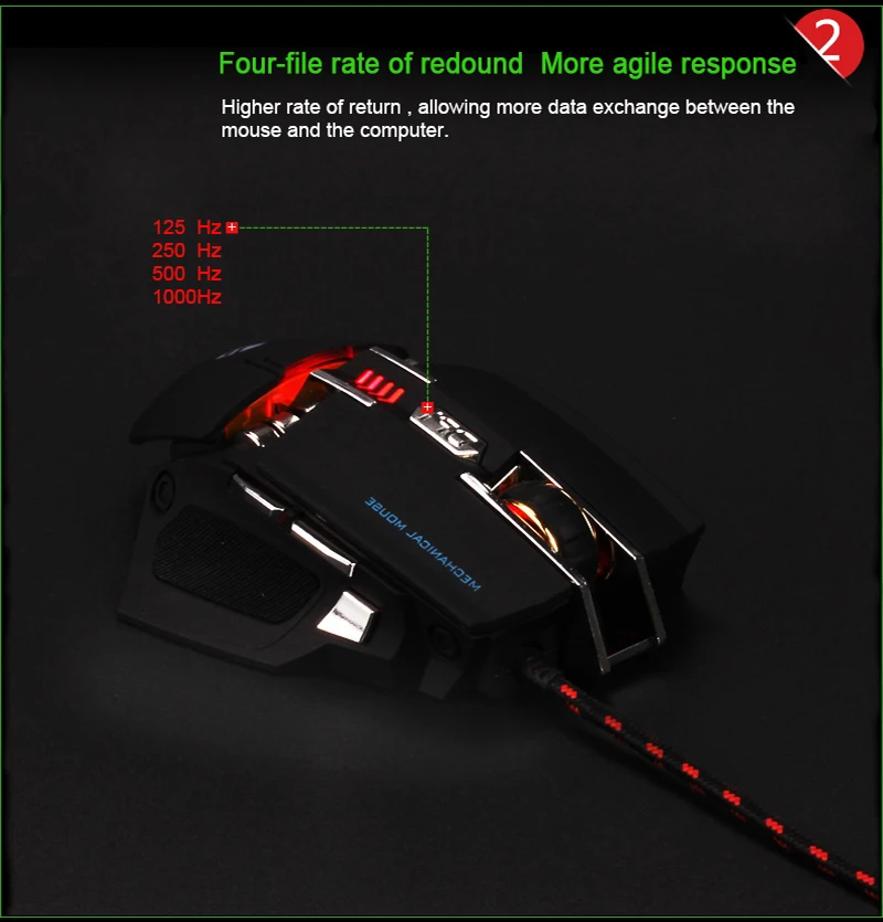 FELYBY кабель USB игровая мышь поддерживает эргономичный оптический разрешение 4000 Точек на дюйм 7-ключ компьютерная мышь для ПК для ноутбуков