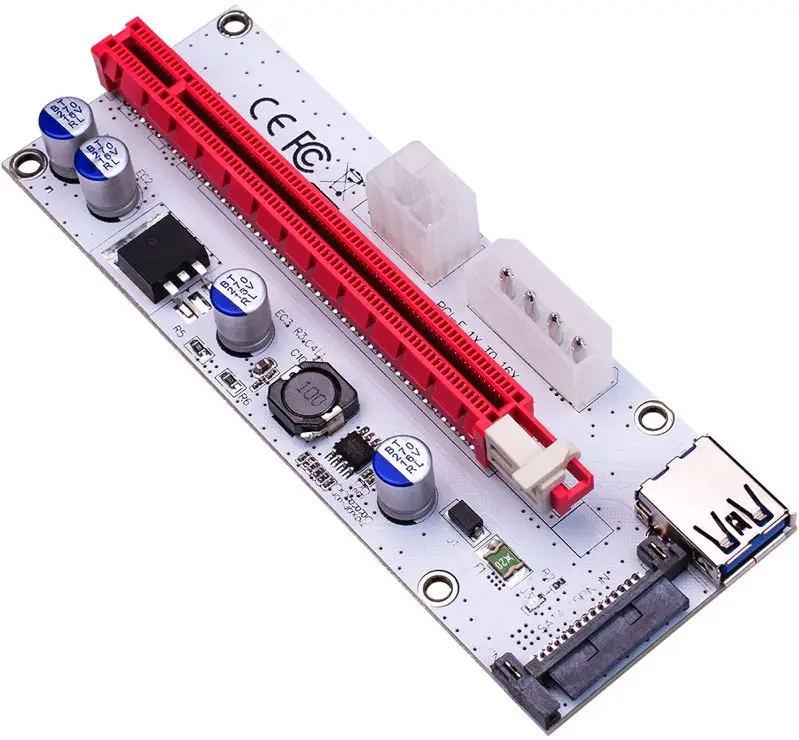 3 в 1 4 контактная Райзер карта molex pci e 6 контактный sata 60 см pcie 1x до 16x express для