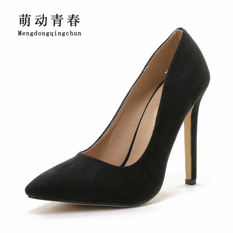 Zapatos Mujer Женские туфли-лодочки 2016 год замшевые туфли без шнурков с остроконечным