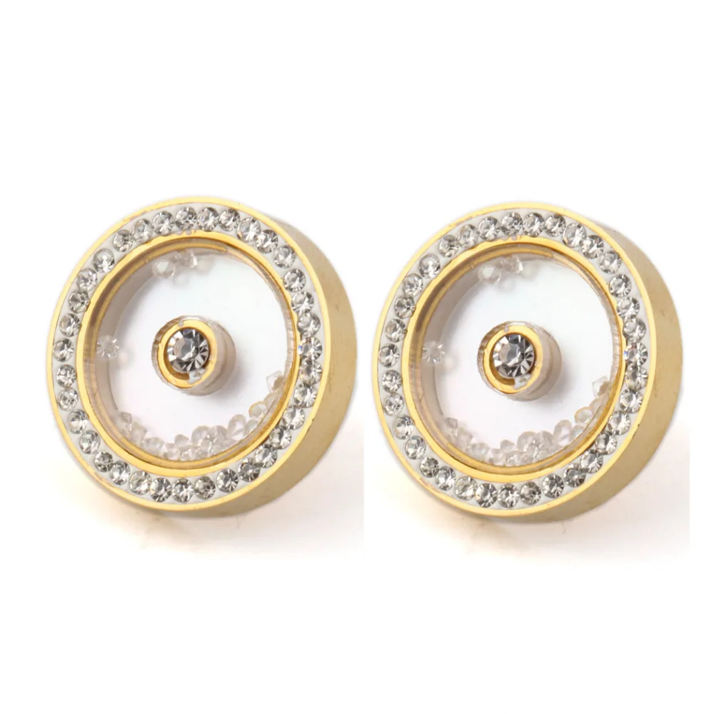 Модные высококачественные серьги гвоздики из нержавеющей стали с кристаллами