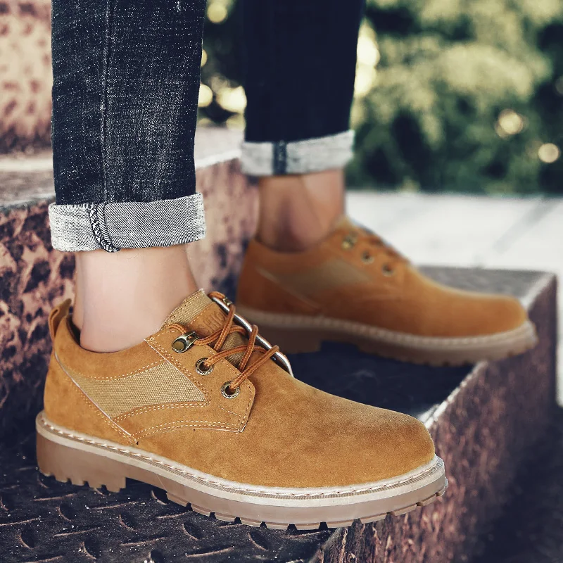 Ботинки Мужская зимняя обувь рабочие мужские ботинки botines hombre Кожаные Рабочие