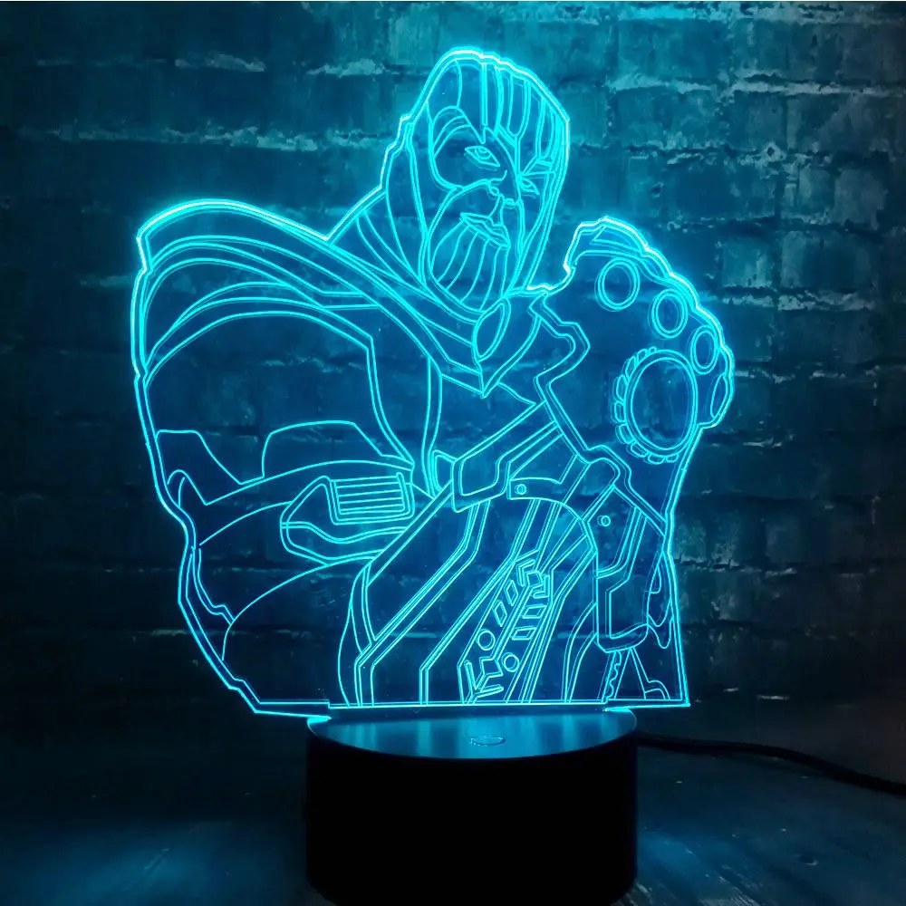 Креативный Lava фильм «мстители» Marvel Super Hero Thanos Body светодиодный Декор для комнаты мальчика 7 цветов USB зарядка Ночник подарок для друга