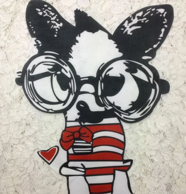 27*23cm Cool Dog Style Heat Transfer Appliques A-level Washable Super Quality Iron On Patches For Clothing T-shirts | Дом и сад