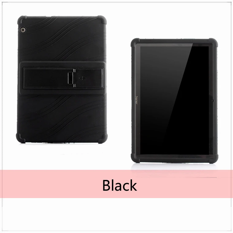 Черный Силиконовый чехол для телефона, для huawei MediaPad T3 10 AGS-L09 AGS-L03 9,6 дюйма чехлы с подставкой и тонкий и мягкий чехол для задней крышки для honor игровой коврик 2 - Цвет: Черный