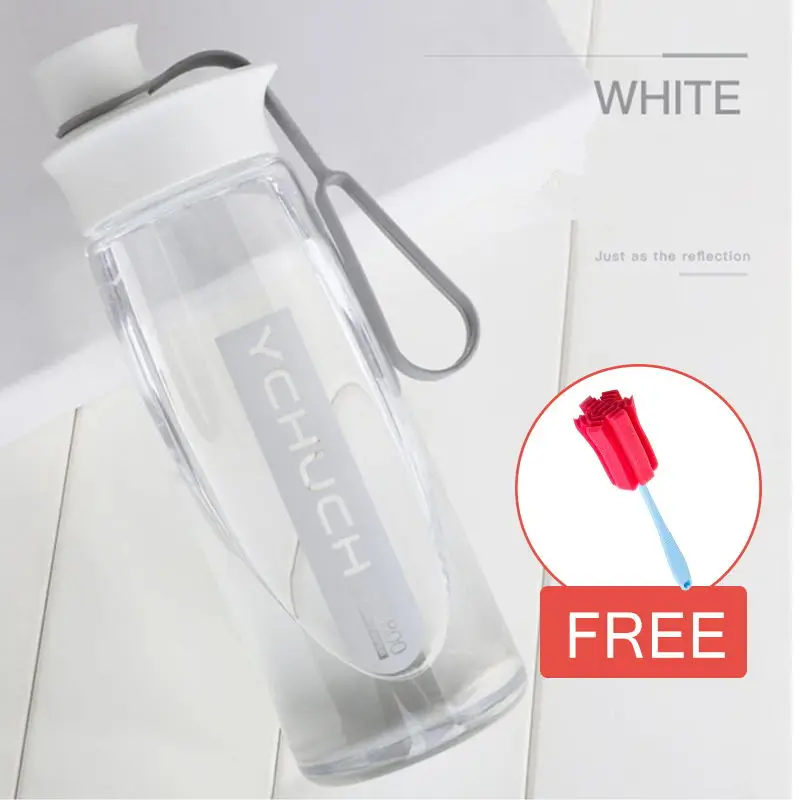 White Бутылка для воды шейкеры для протеиновых коктейлей портативная бутылка Спортивная Кемпинг пеший Туризм бутылка для воды с Чай Infuser по изготовлению крышек для пластиковых стаканчиков 600/800/1000 мл - Цвет: White