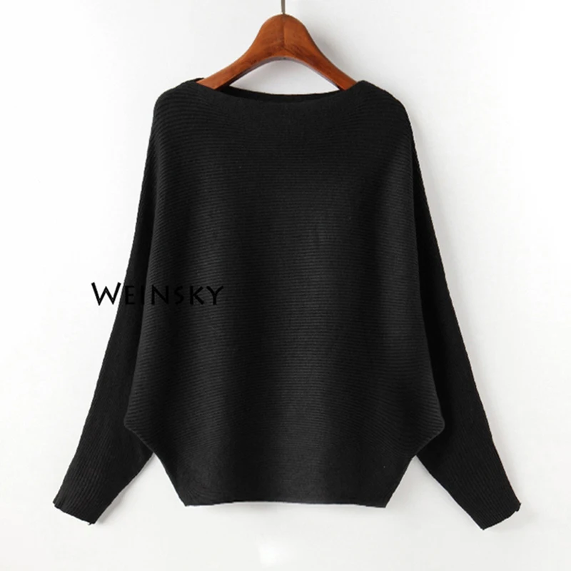 Weinsky Women Knitted Sweaters And Pullovers Ladies Autumn Winter 2018 Fashion Korean Style Batwing Sleeve Pink | Женская одежда