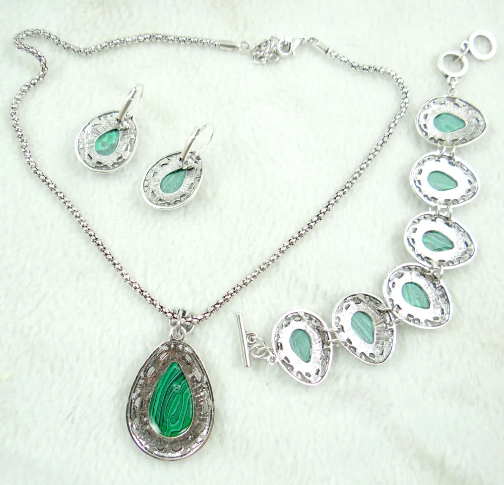 Модные популярные красивые ювелирные изделия ручной работы из малахата ожерелье