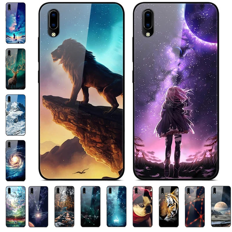F для VIVO Y91C чехол VIVOY91C стеклянный жесткий чехол для телефона для VIVO Y91i чехол VIVO Y91 C мягкий бампер чехол закаленное для Vivo Y93 Y 93