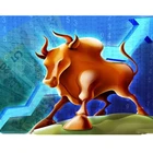 Алмазная 5D Вышивка бык с круглыми стразами, Набор для творчества, вышивка крестиком, мозаика с животными, домашний декор, AS176