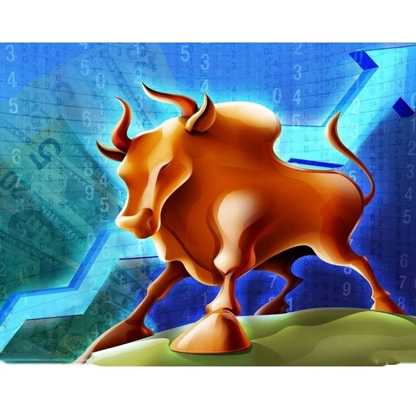 Full round Diamond 5D DIY Painting &quotbull &quot Embroidery Cross Stitch Rhinestone animal Mosaic Home Decor AS176 | Дом и сад