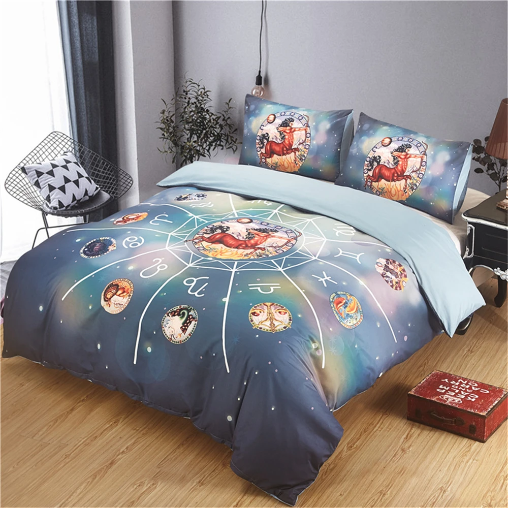 12 Constellation Pattern Best Bedding Sets Sagittarius for Kids Teens Reversible Bed Collection Duvet Cover 2/3 Piece | Дом и сад
