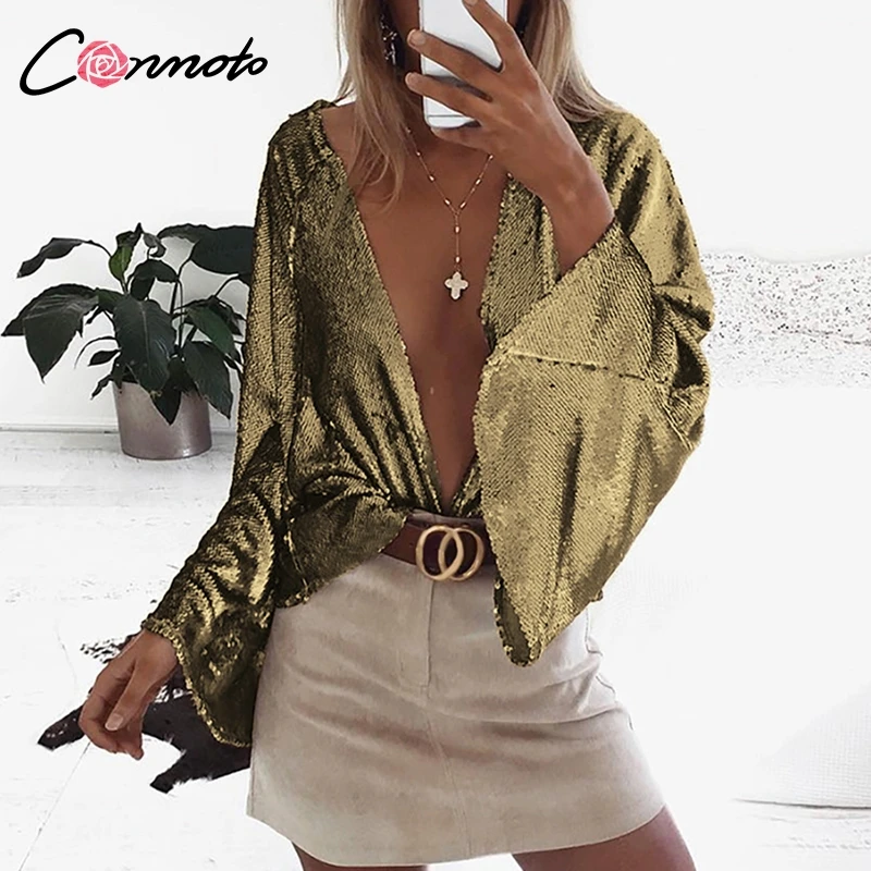 Conmoto Однотонные клубные топы и блузки повседневные женские рубашки сексуальная
