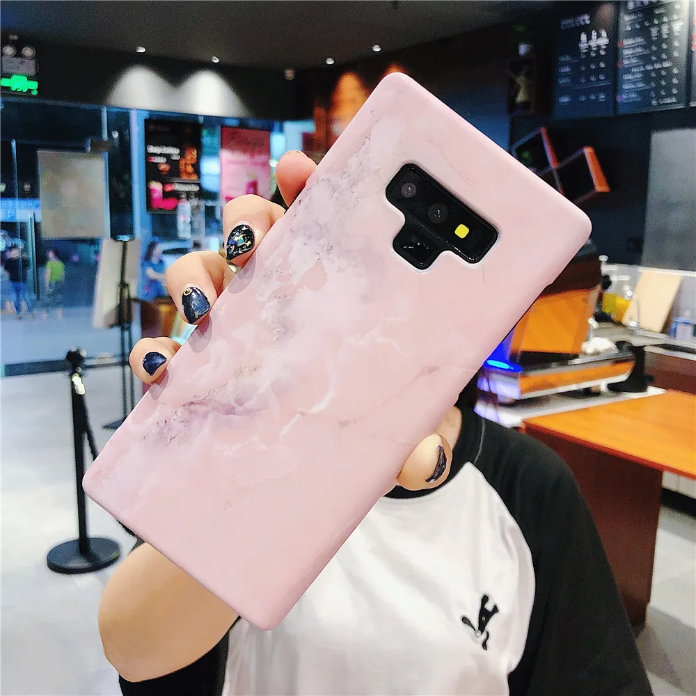 Case For Samsung Galaxy S8 S9 Plus Luminous Pink Blue Marble S7edge Note 8 9 Ocean Granite Stone Hard Phone |