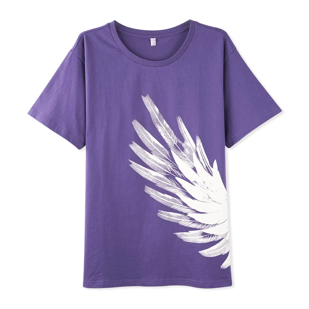 Женская футболка в стиле Харадзюку с коротким рукавом и принтом крыльев | одежда