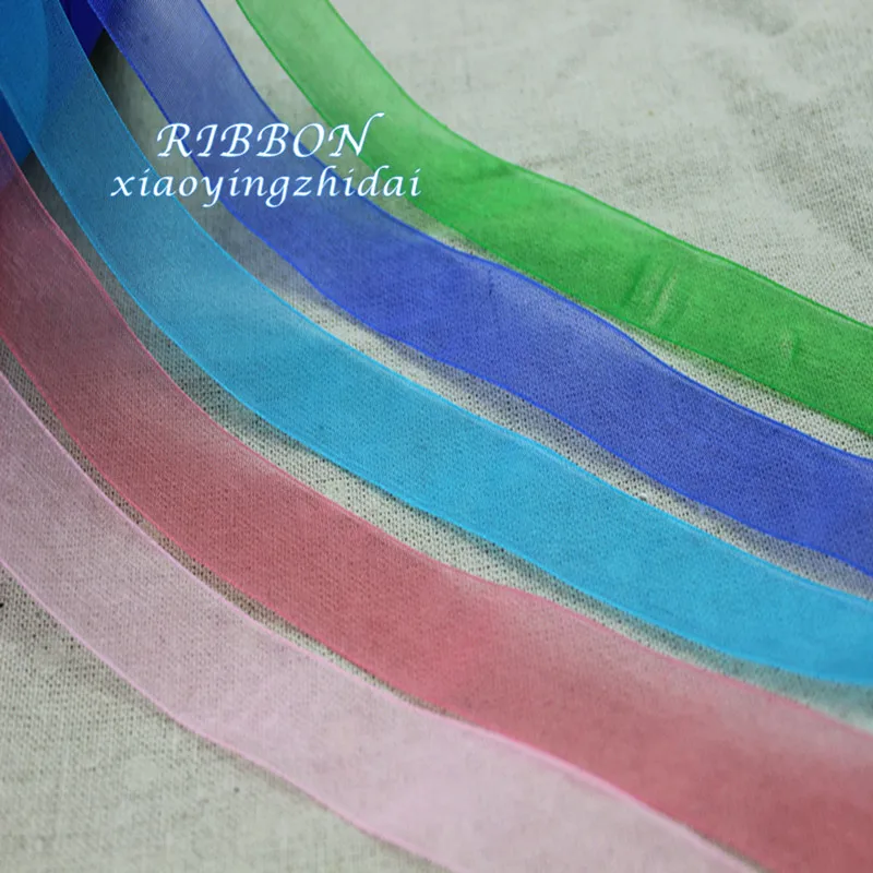 Free postage 2.5cm wide transparent gauze wedding decoration ribbon 45 meters roll | Дом и сад