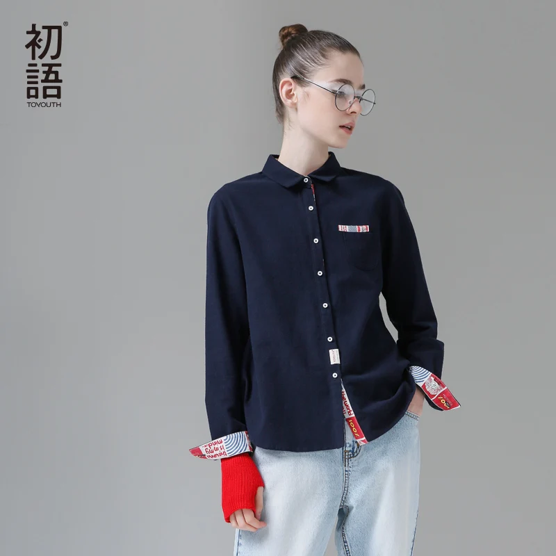 Toyouth Blusas Mujer осенняя рубашка с длинными рукавами и принтом в китайском стиле