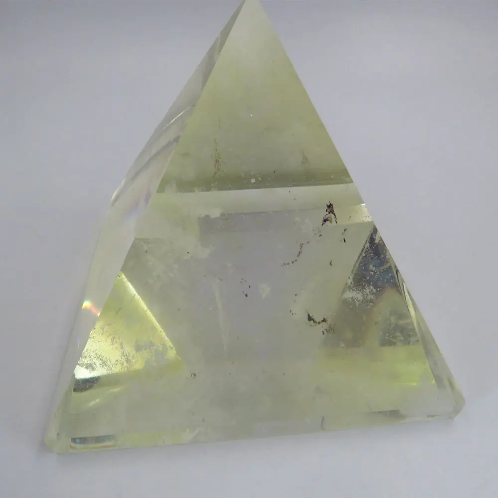 Большая Желтая плавильная пирамида из кристалла кварца 802 г 100*100*90 мм ААА для