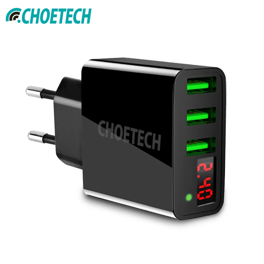 CHOETECH универсальное 3 USB зарядное устройство для мобильного телефона светодиодный
