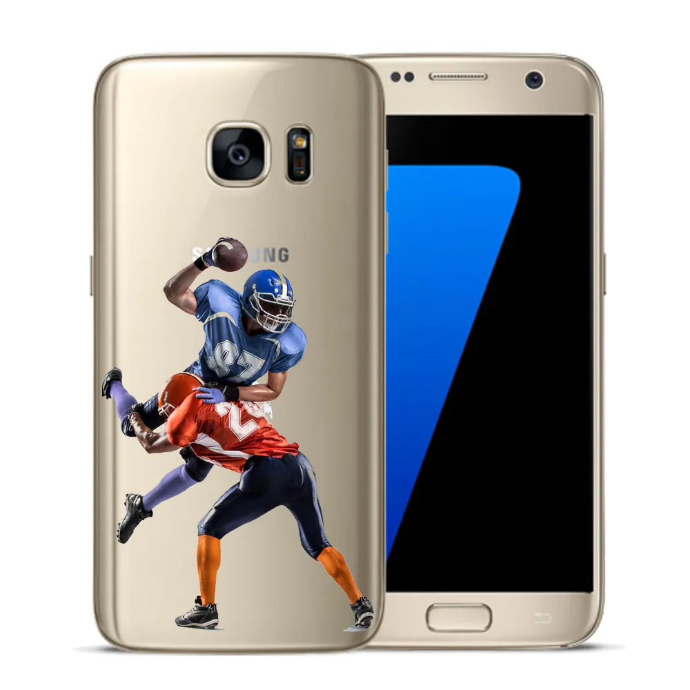 Американский футбол Регби Звезда Мягкий ТПУ силиконовый чехол для Samsung Galaxy S5 Mini S6