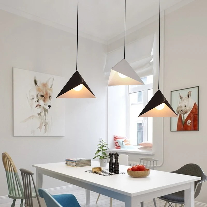 Современные подвесные светильники железная черная светодиодная Геометрическая