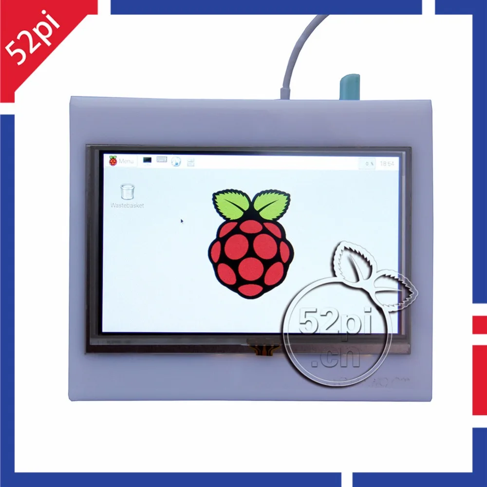 52Pi Raspberry Pi 5 дюймов 800x480 HDMI lcd сенсорный экран с акриловым корпусом для 2B/3B/3B Plus (3B