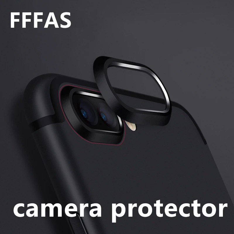 FFFAS Cellphone Camera Lens Film Case Protector Fall Scratch Protect Metal Cover for Apple Iphone 7 8 X Plus Guard Black Gold | Мобильные