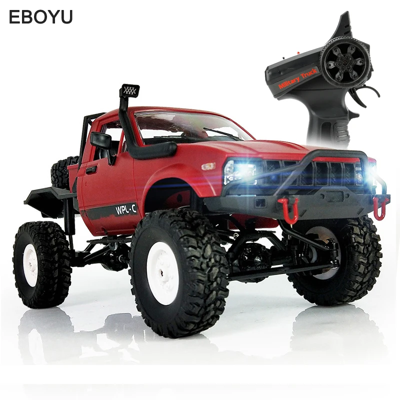 WPL C 14 1/16 Радиоуправляемый автомобиль 2 4G 4WD внедорожник Военный Rock Crawler грузовик с