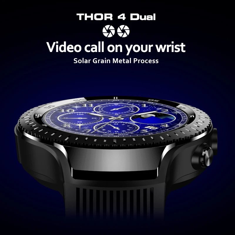 Смарт часы Zeblaze THOR 4 Dual 4G LTE Android двойная камера 16 ГБ + 1 Гб четырехъядерный процессор