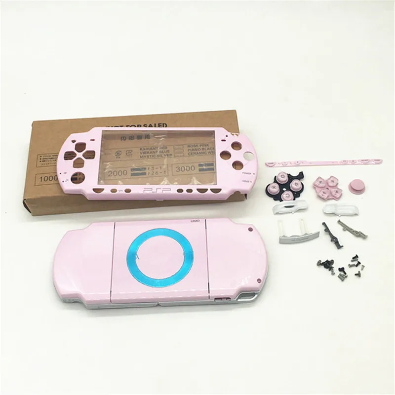 Розовый цвет оболочки для psp 2000 Консоль корпуса чехол с кнопками комплект