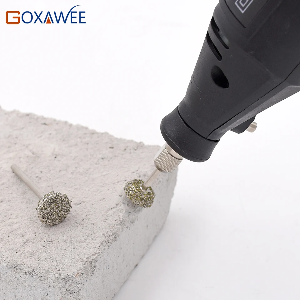 GOXAWEE 6pcs Magnetic Sanding E Needle Diamond Grinding Jade Carving For Dremel Accessories 10/12/14/16mm | Инструменты