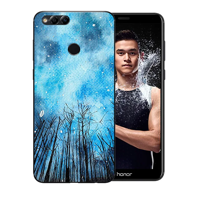 5 93 дюймов для Huawei Honor 7X чехол телефона с узором ночного неба мягкий силиконовый
