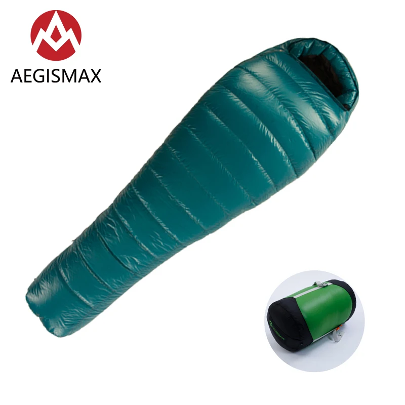 Спальный мешок AEGISMAX M3 для мам удлиненный ультралегкий с 95% гусиным пухом теплый