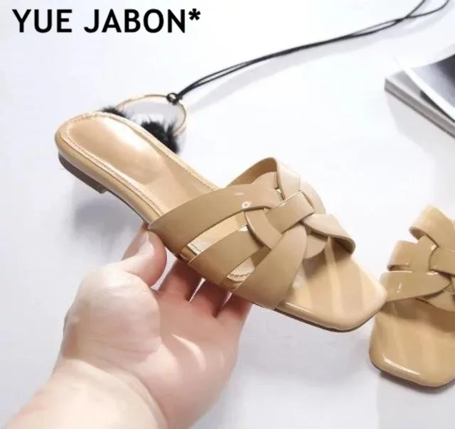 Amelia Slipper Runway Leather Sandalias Mules Cuts Outs Women Tribute Flat Slide Gladiator Sandals Cut Out Shoes free ship | Обувь