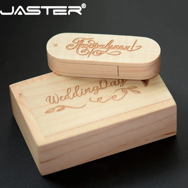 Usb флеш накопитель JASTER деревянный с логотипом под заказ в коробке 4 ГБ 8 16 32 64 ГБ|USB