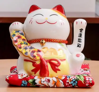 Счастливый Кот Украшения электрическая Ручная японская керамическая кошка