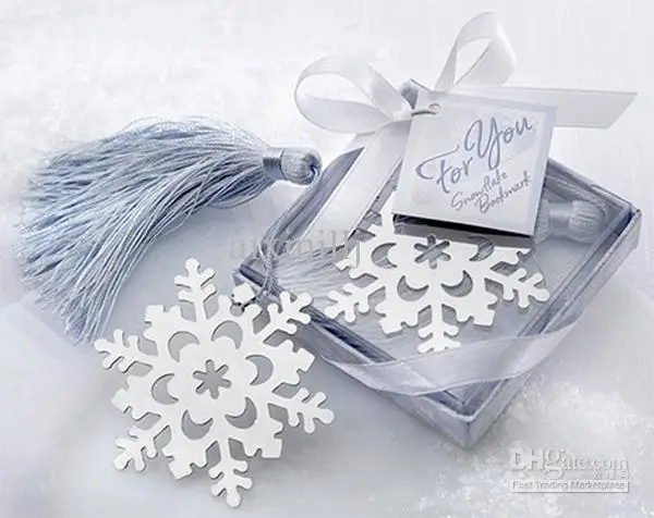 Wholesale - Snowflake Bookmarks Wedding Supplies Heart-shaped Pendant Gifts Tassel Favors | Тематическая одежда и униформа