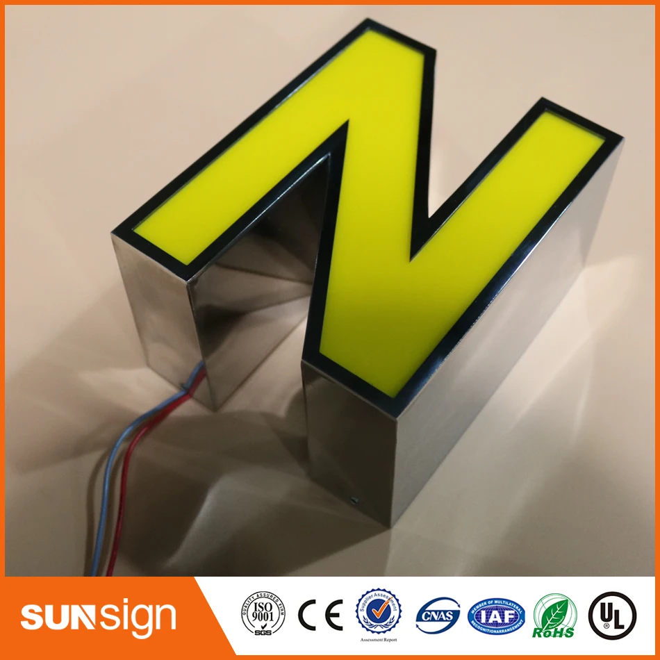 Горячая Распродажа световые 3d буквы в форме из нержавеющей стали|3d sign letters|sign